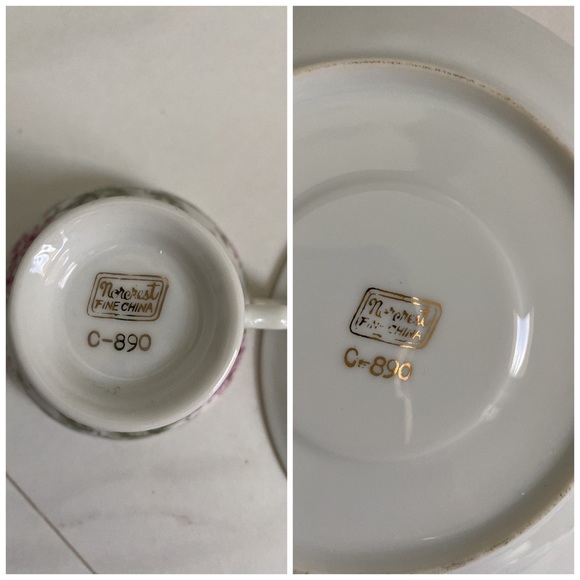 Norcrest Fine China C-890 Teacup & Saucer set - Picture 17 of 17